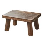 Wooden Low Stool for Shoe Changing – Small Rectangle Step Stool for Home Seating