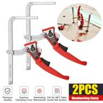 2pcs Alloy Steel Quick Ratchet Track Saw Guide Rail Clamp MFT Table Woodworking