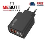 European EU USB Wall Plug 120w Fast Charge PD USB Type C Travel Charger 4 Ports