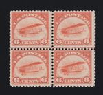 US Airmail Stamp Scott #C1 "Curtiss Jenny" MNH/MLH Block of 4 Cat Val $330.00