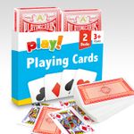 2 Pack Playing Cards Traditional Plastic Coated Deck Professional Poker Game Red