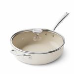 Redchef 28cm Ceramic Non Stick Frying Pan With Lid Beige Skillet Free Delivery