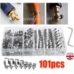 101 Pcs Assorted Stainless Steel Hose Clamp Kit With No Driver Jubilee Clips Set