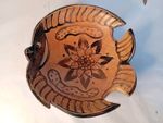 Vintage Kisii Kenya Carved Soapstone Dish 8" Pedestal Blowfish African Folk Art