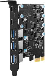 PCIe USB 3.0 Card 5 Port 3x A 2x C 25W 5Gbps Expansion Desktop UP5400 36% Off