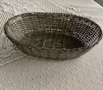 Vintage Silver Plated French Woven Oval Bread Basket