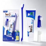 Plaque Removal 4 In 1 Pet Dental Kit Finger Toothbrush Small Cat Dog Puppy UK✅