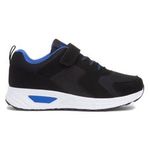 Boys Trainers Black Kids Easy Fasten Blue Bungee Laces Cushioned School SIZE