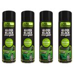 AutoTek Car & Home Gloss Black Multi-Purpose Aerosol Spray Paint 500ml x4