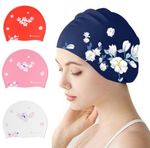 Women Bonnet Large Swimming Cap for Long Hair Waterproof Silicone Swim Pool Hat