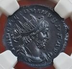 Victorinus. 269-271 CE. BI Radiate INVICTVS Trier RIC 114. NGC AU 4/5 4/5