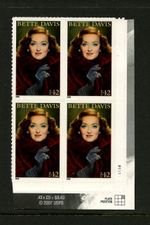 US 4350, 2008 42c LEGENDS OF HOLLYWOOD (DAVIS), LR PBOF4, MNH (US1833)
