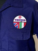Superb Retro Vespa Scooter Badged Zip Front Navy Overalls Size M 39-41" Chest
