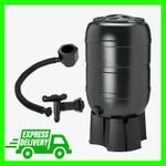 Large Black Outdoor 210L Rain Water Collector Complete With Stand, Kit & Lid