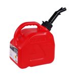 Bike IT 5 Litre Flow Control HDPE Auto Shut Off Fuel Petrol Jerry Can - Red