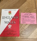 Rugby Union Programme & Press Match Ticket England v Wales 1980