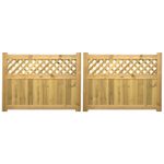 Driveway Gates with Lattice Insert Treated Wooden Decorative Home Entrance