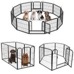 Metal Dog Playpen Foldable Puppy Exercise Pen Pet Fence for Medium Animals