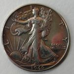 1946  Walking Liberty Silver Half Dollar (0.9) Philadelphia Mint.  12.5g