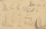 Sailboats in Different Perspectives, Feather Realism Unknown (19th Century)