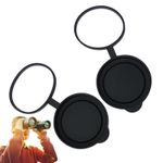 2x Durable Rubber Len Cover Cap For Binoculars Objective Optics Protection Cove.