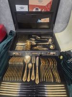 SBS Berghaus Solingen  72-Piece Gold-Plated Cutlery Set, 23/24 Karat