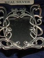 Vintage Sterling Silver Art Nouveau Design Minitature Photo Picture Frame in Box