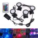 Plug & Play RGB Submersible Pond Spot Lights IP68 Waterproof, Remote Control
