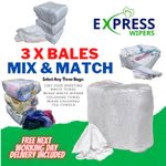 Cleaning Rags / Wipers / Cloths - 3 x Bale Mix & Match - FREE TRACKED DELIVERY