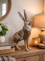 Large Standing Hare Ornament 53cm Rustic Country Home Decor Sculpture