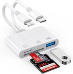SD Card Reader for IPhone IPad, Lightning and USB C Dual Port SD Card Adapter UK