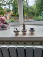 Silver Plated Mustard Pot,pepper Shaker &Open Salt Cellar No Spoon Vgc Missing