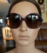 Vintage LUGENE Burgundy Oversized Sunglasses Made In  FRANCE