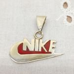 VINTAGE NIKE SWOOSH 925 STERLING SILVER PENDENT LOGO CHARM WITH FREE SHIPPING