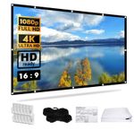 100" 120" Projector Screen  HD Foldable Projection Curtain Outdoor Home Theater