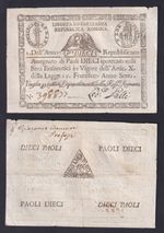 Banknote Italy Vatican City 10 Paoli 1798 P.-S540a SUP/AU