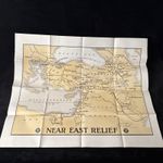 Near East Relief Map 28”x27” Mediterranean Mesopotamia Jerusalem Athens Cairo