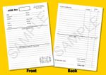 A5 GARAGE WORKSHOP REPAIR JOB CARDS - JOB SHEET - TIME CARD - WORKS CARD - WHITE