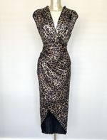 Plunge Neckline Ruched Evening Party Dress