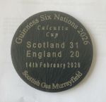Six Nations Calcutta Cup Slate Coaster 2026 Scotland V England