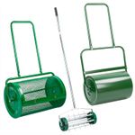 OUTDOOR GARDEN STD & LRG HEAVY DUTY LAWN GRASS ROLLER AERATOR SEED SAND FILLED