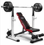 Adjustable Squat Rack Gym Bench Heavy Duty Workout Bench MultiFunction Squt Rack