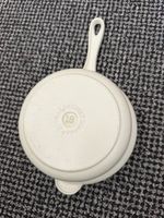 Vintage Le Creuset Cast Iron Saucepan White Open Handle #18 No Lid 