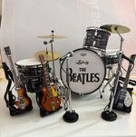 Beatles Miniature Drums With Guitars and two microphones 
