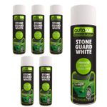 Autotek White Stone Guard Protects Against Chips Aerosol Spray Paint 500ml x6