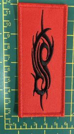 Slipknot Sigil Tribal Black On Red Woven Sew Or Iron On Patch Official Patch
