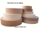 Pre-Glued Iron-On Real Wood Edging Various Woods 22mm 30mm 40mm 50mm - 50 Metres