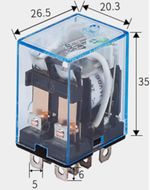 LY2N-J  Relay 12V-24V-36V-110V-220V-380V AC Coils - 10A DPCO/DPDT Contacts