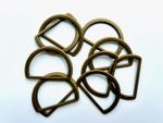 30mm 40mm D Rings WELDED Metal Antique Aged Brass Fasteners D Ring Dee D59C D59D