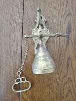 Vintage Ornate Brass Wall Mounted Bell - Monastery / Tavern Style Door Bell